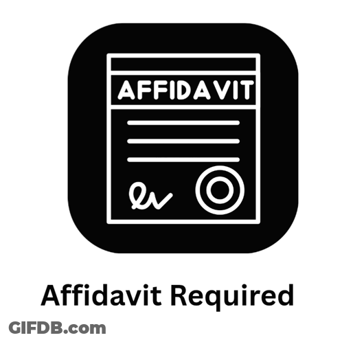 An App Icon That Says Affidavit Required GIF