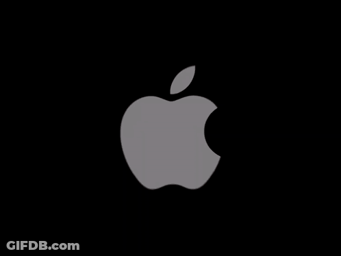 An Apple Logo Is On A Red Background GIF