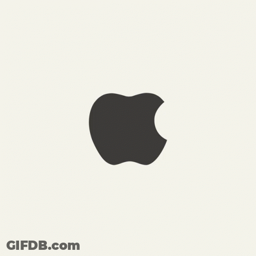 An Apple Logo On A White Background With The Word Apple Below It GIF