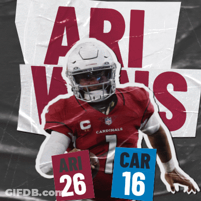 An Arizona Cardinals Football Player Is Holding A Sign That Says Car 16 GIF