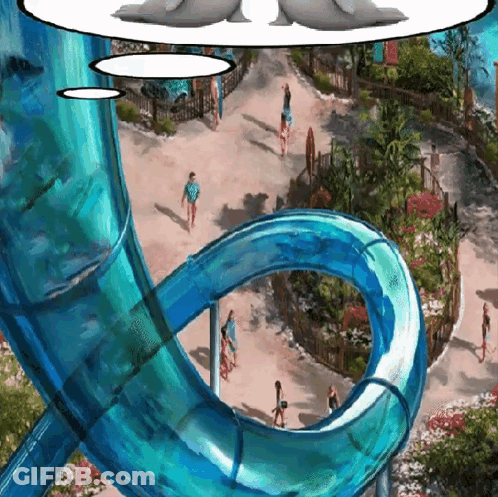 An Artist 'S Impression Of A Water Slide In A Water Park GIF
