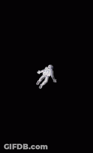 An Astronaut Is Flying Through A Galaxy With Stars GIF