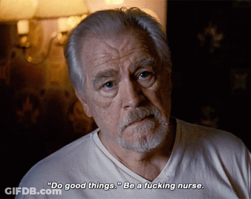 An Elderly Man With A Beard Says " Do Good Things " Be A Fucking Nurse GIF