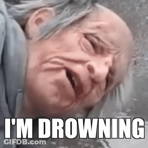 An Elderly Woman Is Drowning In A Pool Of Water . GIF