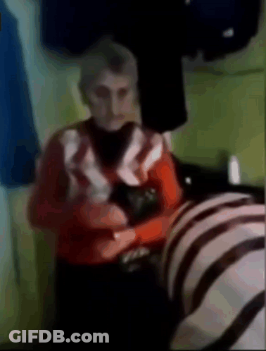 An Elderly Woman Is Standing Next To A Zebra . GIF