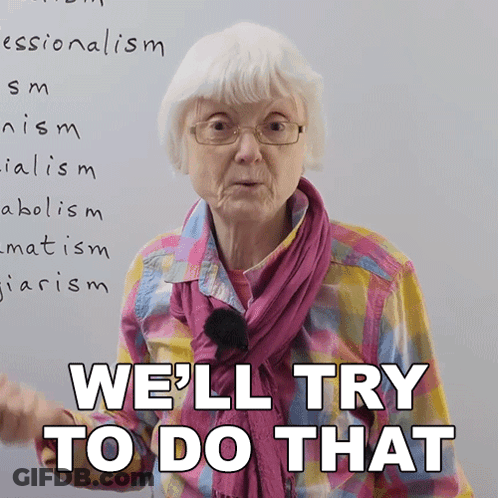 An Elderly Woman Says We 'Ll Try To Do That In Front Of A White Board GIF