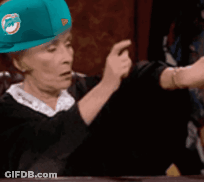 Elderly Woman Wearing Miami Dolphins Cap GIF