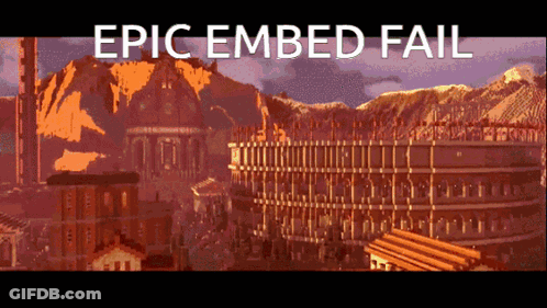 An Epic Embed Fail Is Displayed On A Screen GIF