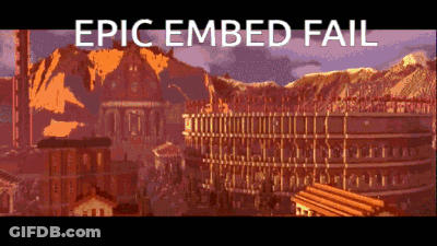 An Epic Embed Fail Is Displayed On A Screen GIF