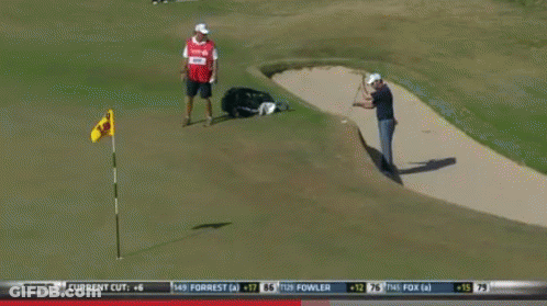 An Espn Broadcast Of A Golf Game With A Man Playing Golf GIF