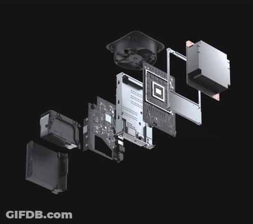 An Exploded View Of The Inside Of A Computer With A Fan GIF