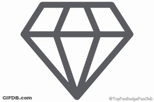 An Icon Of A Diamond With The Words Topfanbadgefanclub Underneath It GIF
