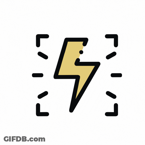 An Icon Of A Lightning Bolt With A Few Lines Around It GIF