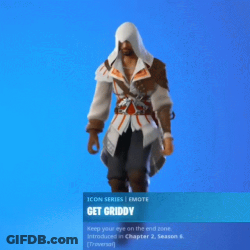Get Griddy Emote With Blue Background GIF