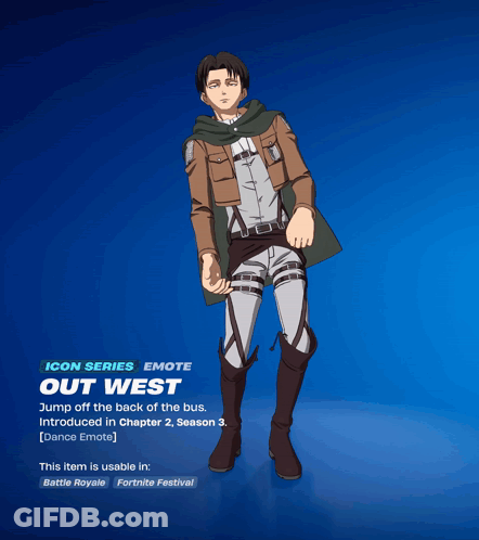 An Icon Series Emote For Out West Jump Off The Back Of The Bus Introduced In Chapter 2 Season 3 Dance Emote GIF