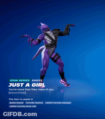 An Icon Series Emote That Says Just A Girl On It GIF