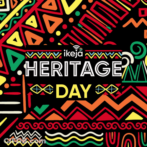 An Ikeja Heritage Day Poster With A Colorful Design GIF