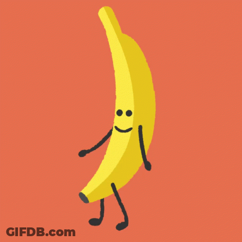 An Illustration Of A Banana With Arms And Legs GIF