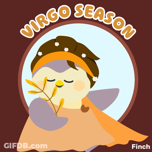 An Illustration Of A Bird With The Words Virgo Season Written On It GIF