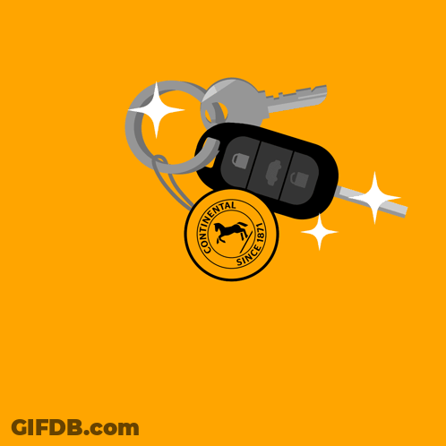 An Illustration Of A Car Key With The Words " Geht 'S " Below It GIF