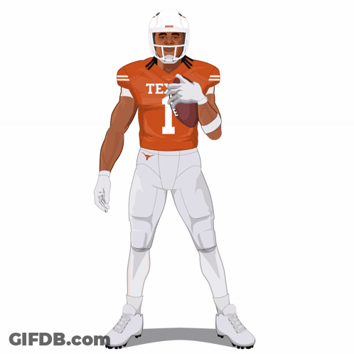 An Illustration Of A Football Player Wearing A Texas Jersey GIF