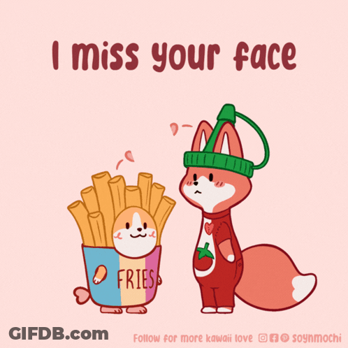 An Illustration Of A Fox And A Bucket Of French Fries GIF