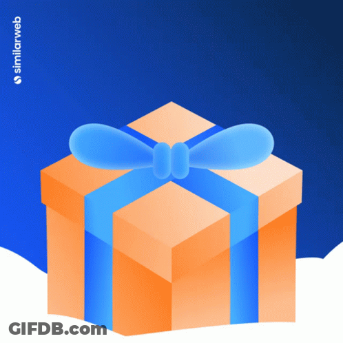 Gift Box With Blue Ribbon And Similarweb Logo GIF