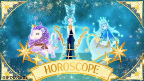 An Illustration Of A Horoscope With A Lion A Sheep And A Woman GIF