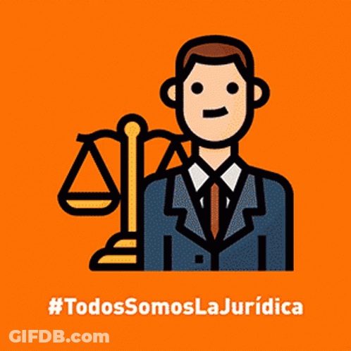 An Illustration Of A Judge 'S Gavel On Top Of A Book With The Words #Somosabogadosdenegocios Below It GIF