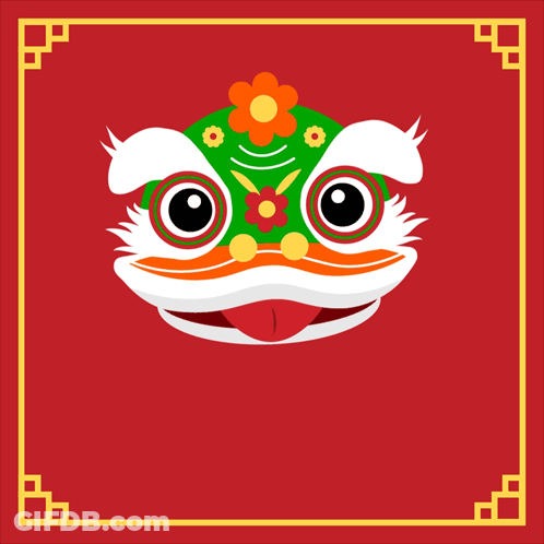 An Illustration Of A Lion With The Words Wishing You Health And Wealth GIF