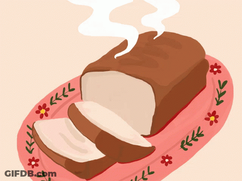 An Illustration Of A Loaf Of Bread On A Plate GIF