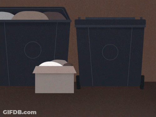 An Illustration Of A Man In A Blue Suit With A Bird On His Head GIF