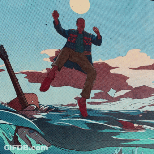 An Illustration Of A Man Jumping In The Air GIF