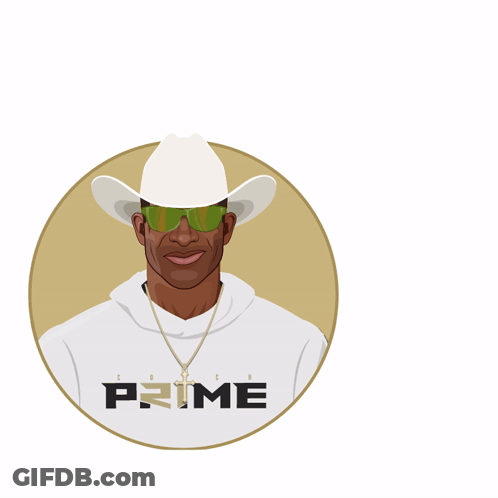 An Illustration Of A Man Wearing A Cowboy Hat And Sunglasses With A Speech Bubble That Says Yes GIF