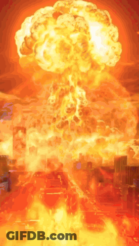 An Illustration Of A Nuclear Explosion In The City GIF