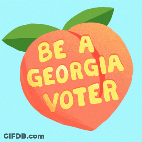 An Illustration Of A Peach With The Words Go Vote On It GIF