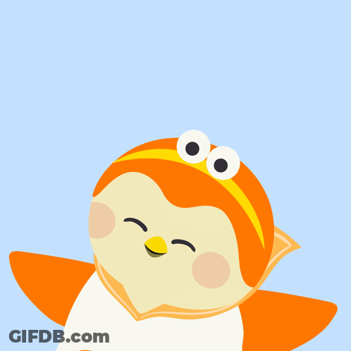An Illustration Of A Penguin With The Words Yippee Written Below It GIF