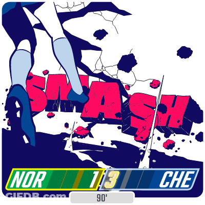An Illustration Of A Person 'S Feet With The Word Smash Behind Them GIF