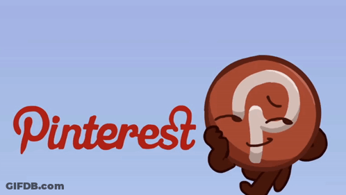An Illustration Of A Pinterest Logo With A Cartoon Character GIF
