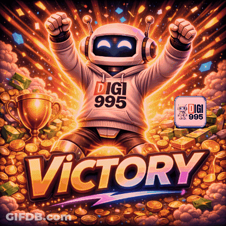 An Illustration Of A Robot Wearing A Hoodie That Says Digi 995 GIF