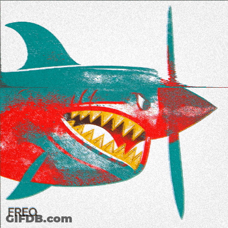 An Illustration Of A Shark With A Propeller And The Word Freq On The Bottom GIF