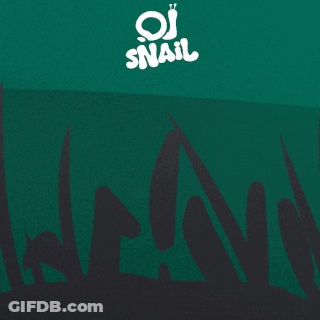 An Illustration Of A Snail With The Words Oj Snail Above It GIF