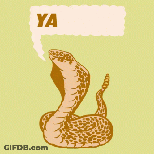 An Illustration Of A Snake With A Speech Bubble That Says Yassss GIF
