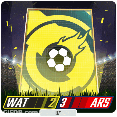 An Illustration Of A Soccer Game With The Score Wat 2 3 Ars 87 GIF