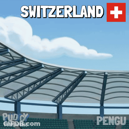 An Illustration Of A Stadium With The Words Switzerland Written On It GIF