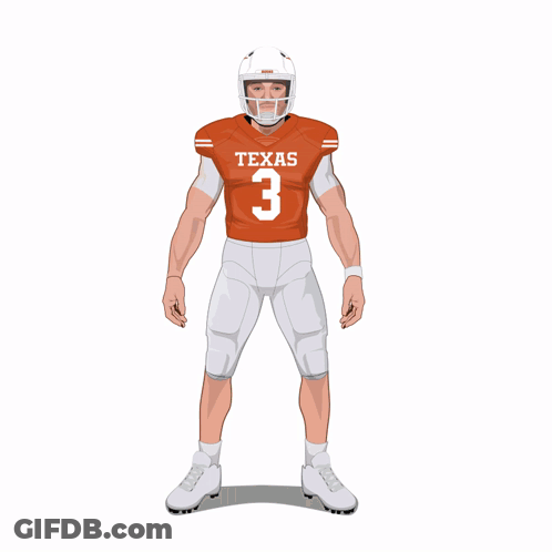 An Illustration Of A Texas Football Player Wearing A Number 3 Jersey GIF