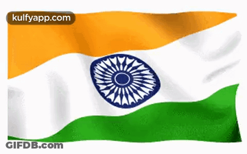 An Indian Flag Is Waving In The Wind With A Url For Kulfyapp.com At The Bottom GIF
