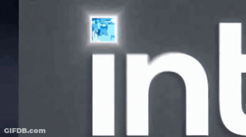 An Intel Evo Logo Is Shown On A Black Background GIF