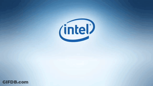 An Intel Logo On A Blue Background GIF