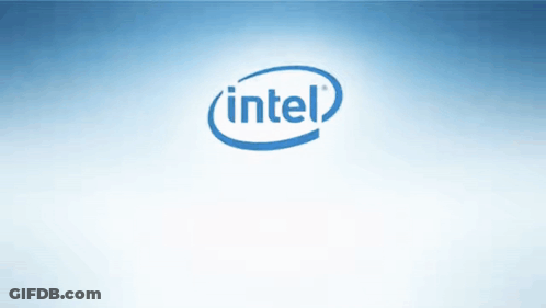An Intel Logo On A Blue Background GIF